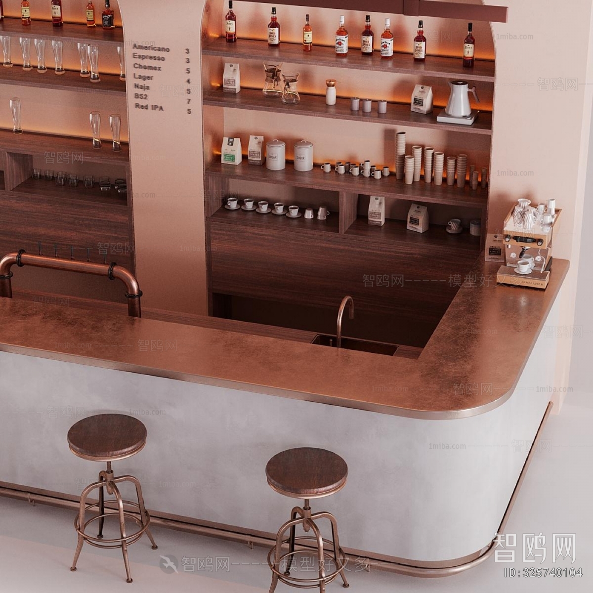Retro Style Counter Bar