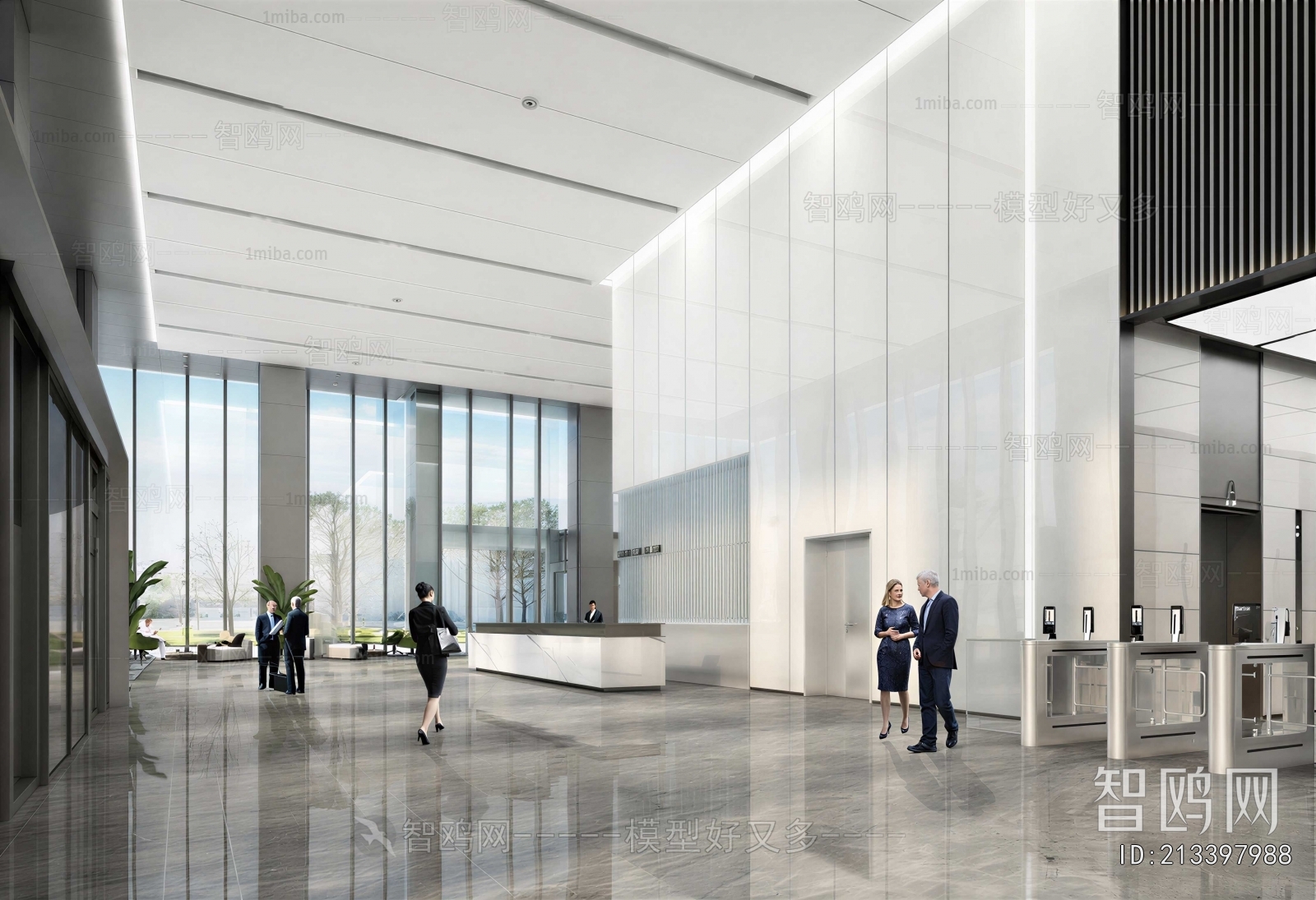 Modern Office Reception Desk