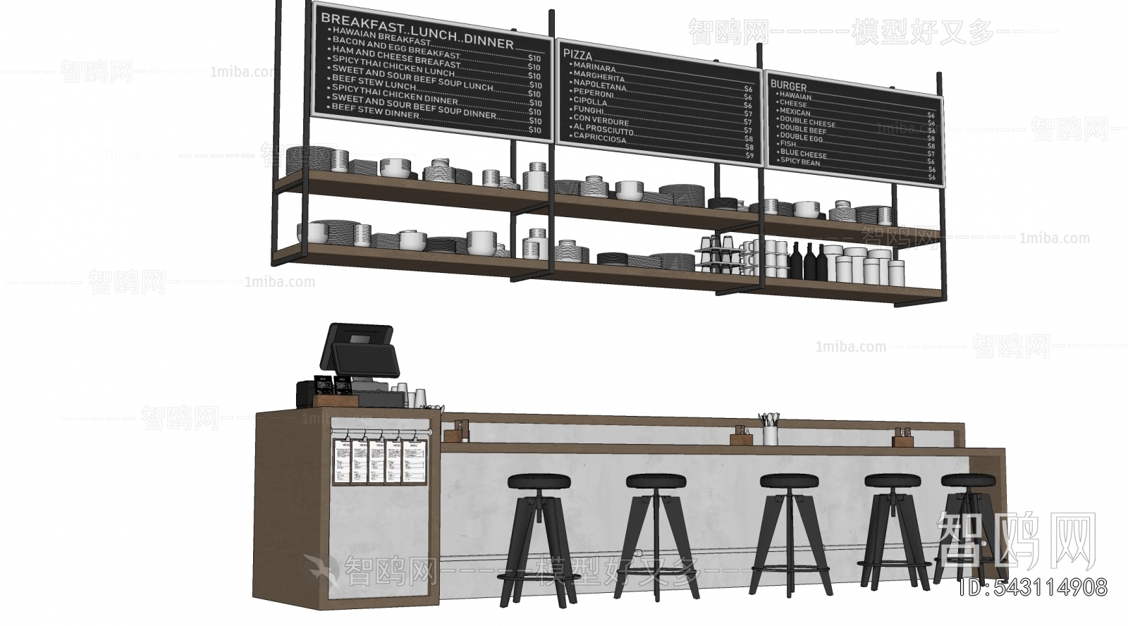Industrial Style Counter Bar