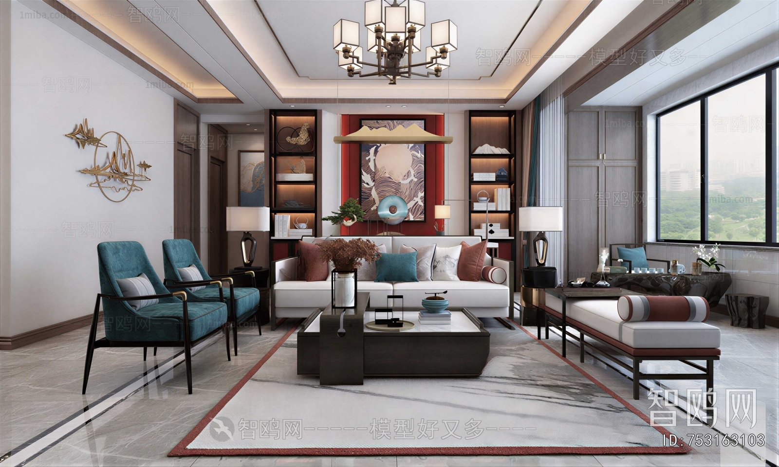 New Chinese Style A Living Room