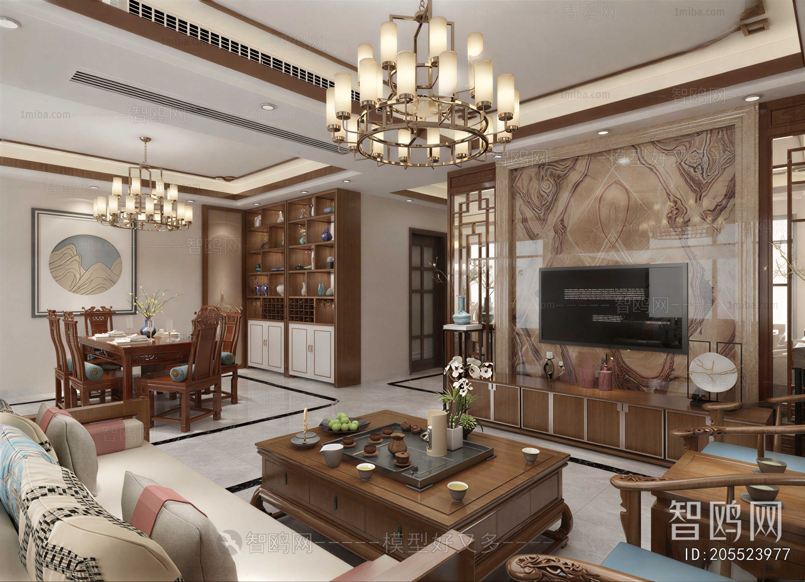 New Chinese Style A Living Room