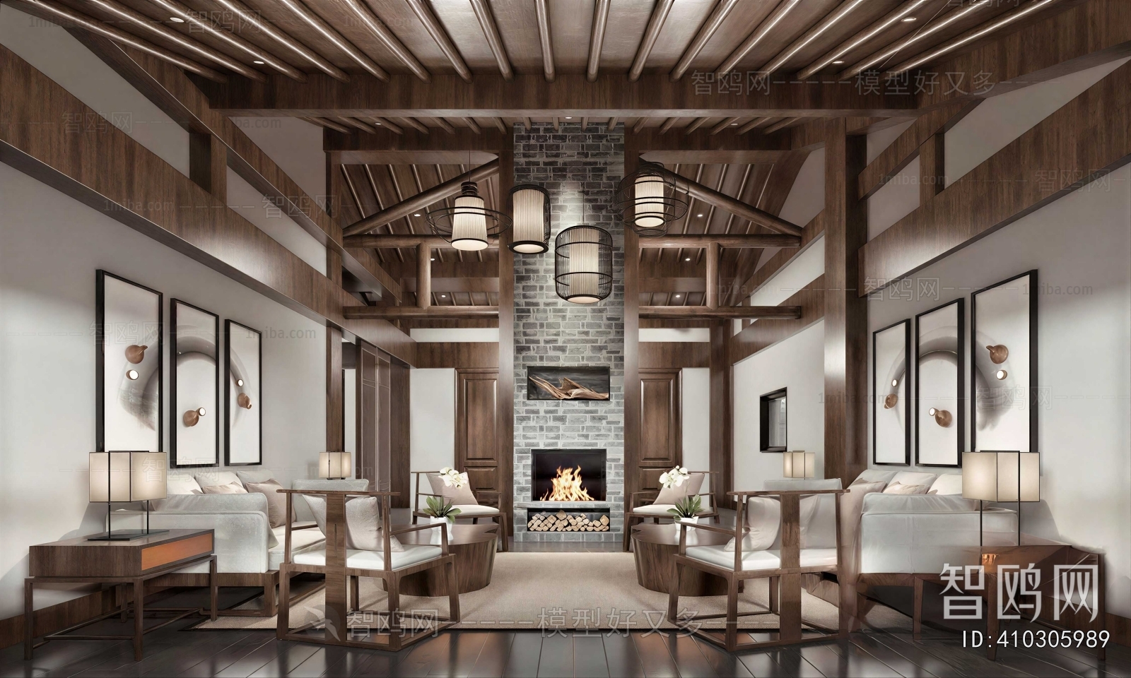 New Chinese Style A Living Room