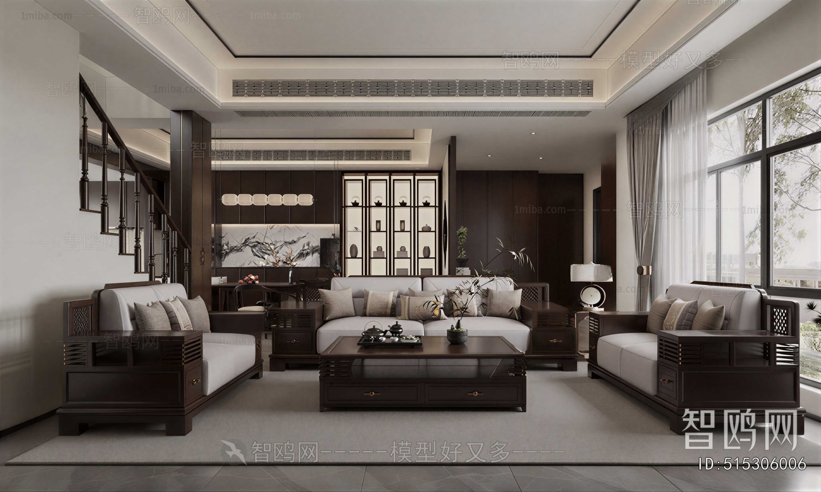 New Chinese Style A Living Room