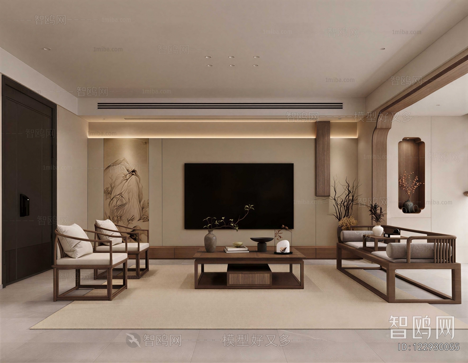 New Chinese Style A Living Room