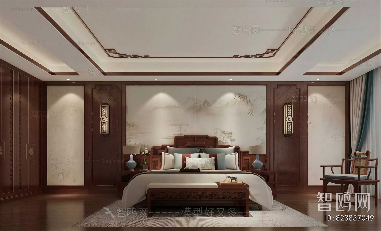 New Chinese Style Bedroom