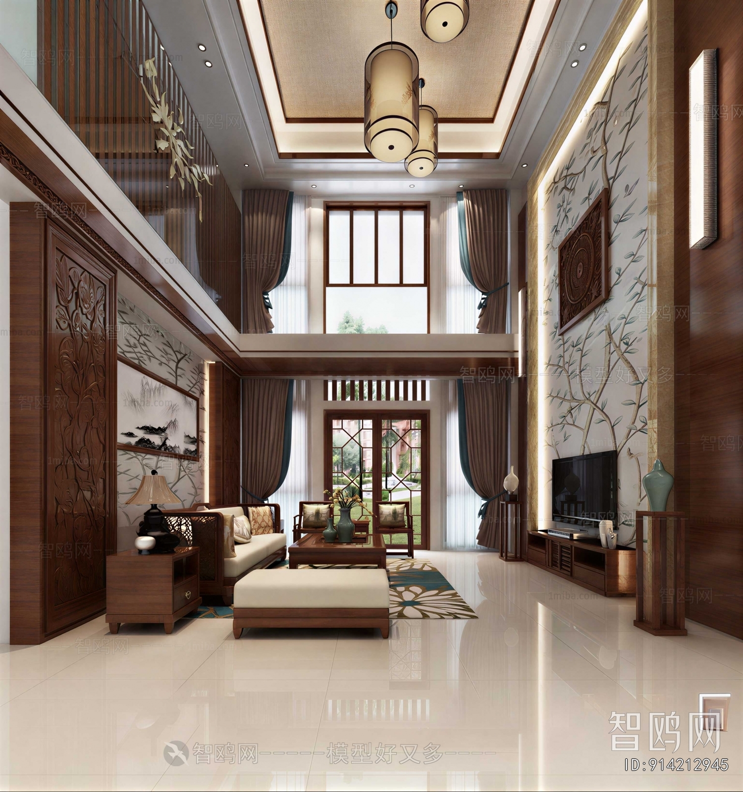 New Chinese Style A Living Room