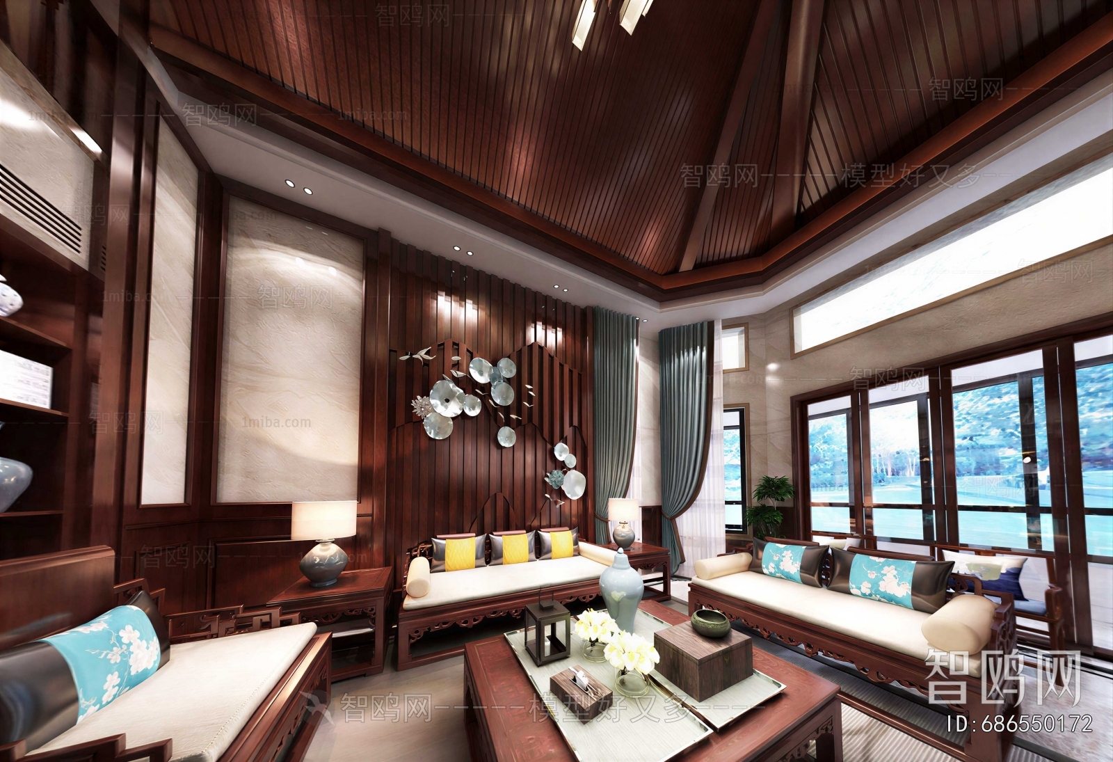 New Chinese Style A Living Room