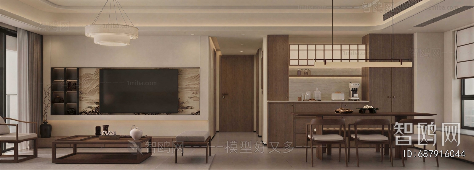 New Chinese Style A Living Room