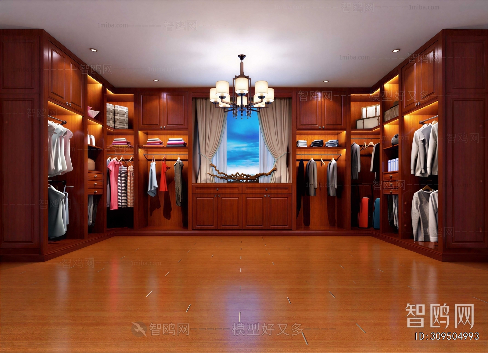 New Chinese Style Clothes Storage Area