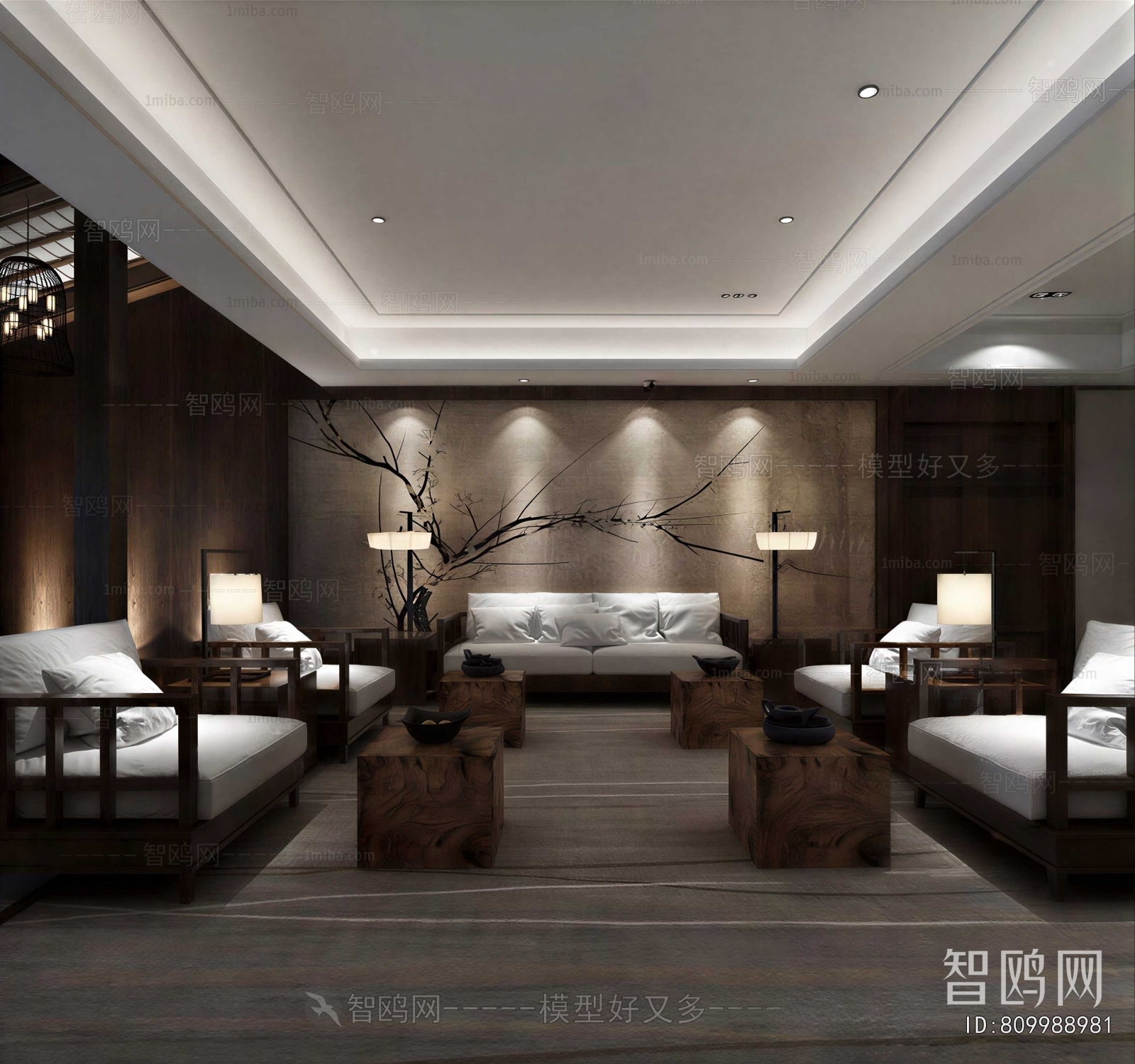 New Chinese Style A Living Room