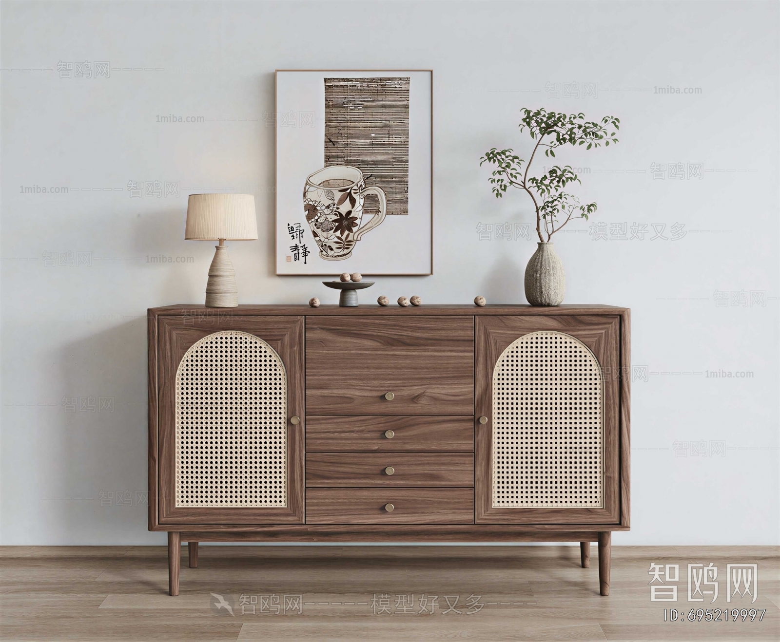 New Chinese Style Side Cabinet