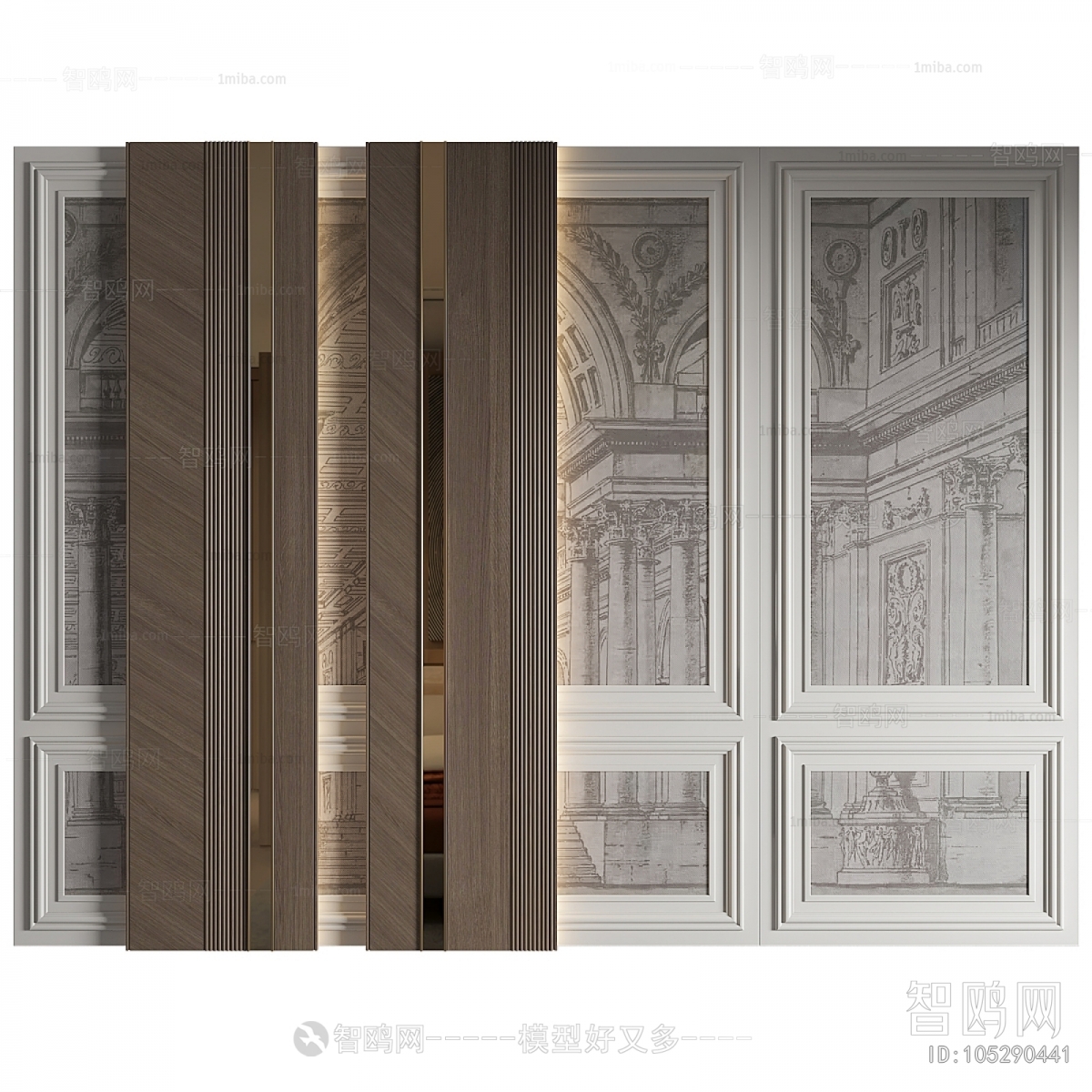 Simple European Style TV Wall