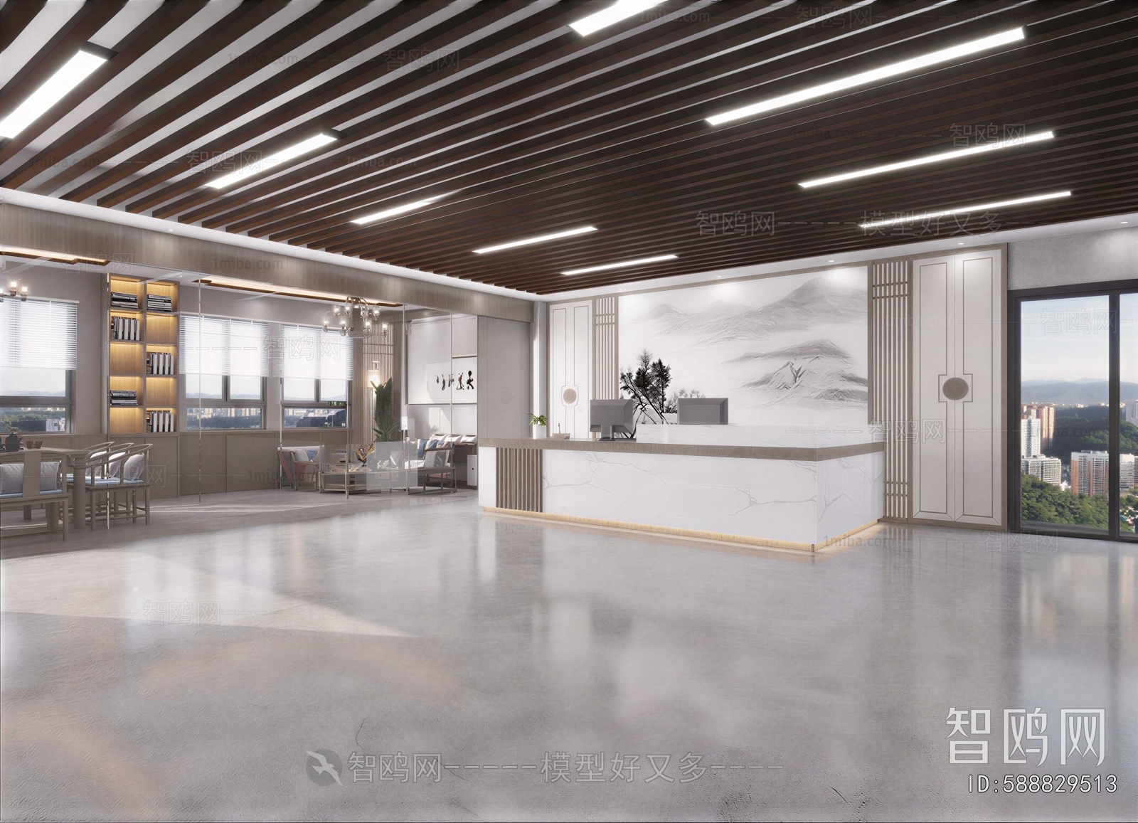 New Chinese Style Office Reception Desk