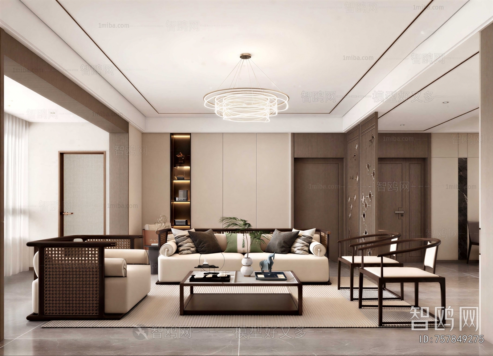 New Chinese Style A Living Room