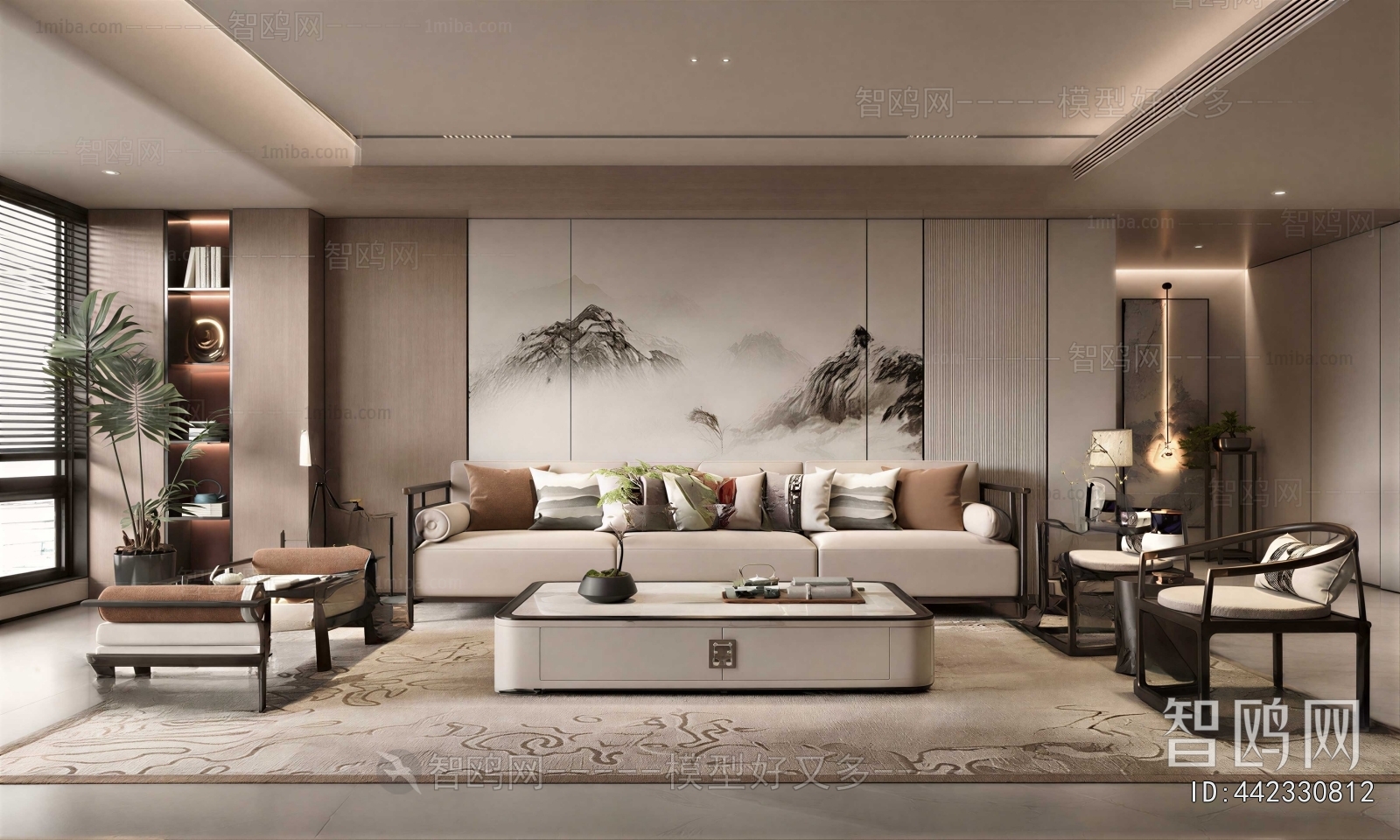 New Chinese Style A Living Room