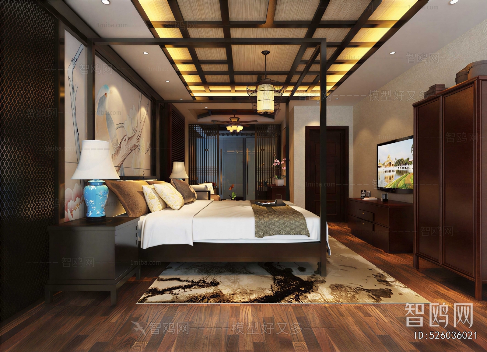 New Chinese Style Bedroom