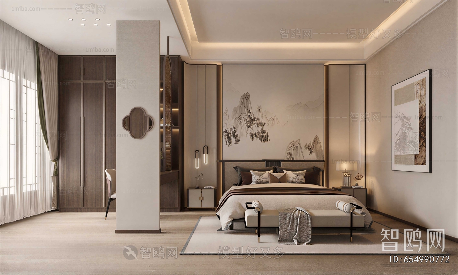 New Chinese Style Bedroom