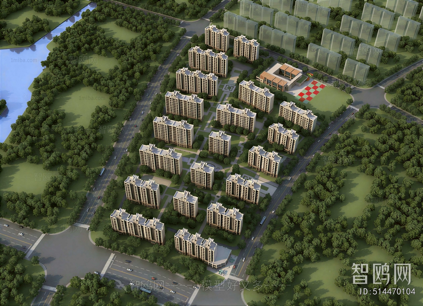 Modern Architectural Bird's-eye View Planning