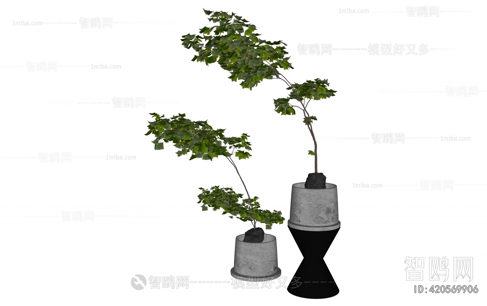 Modern Ground Green Plant Potted Plants