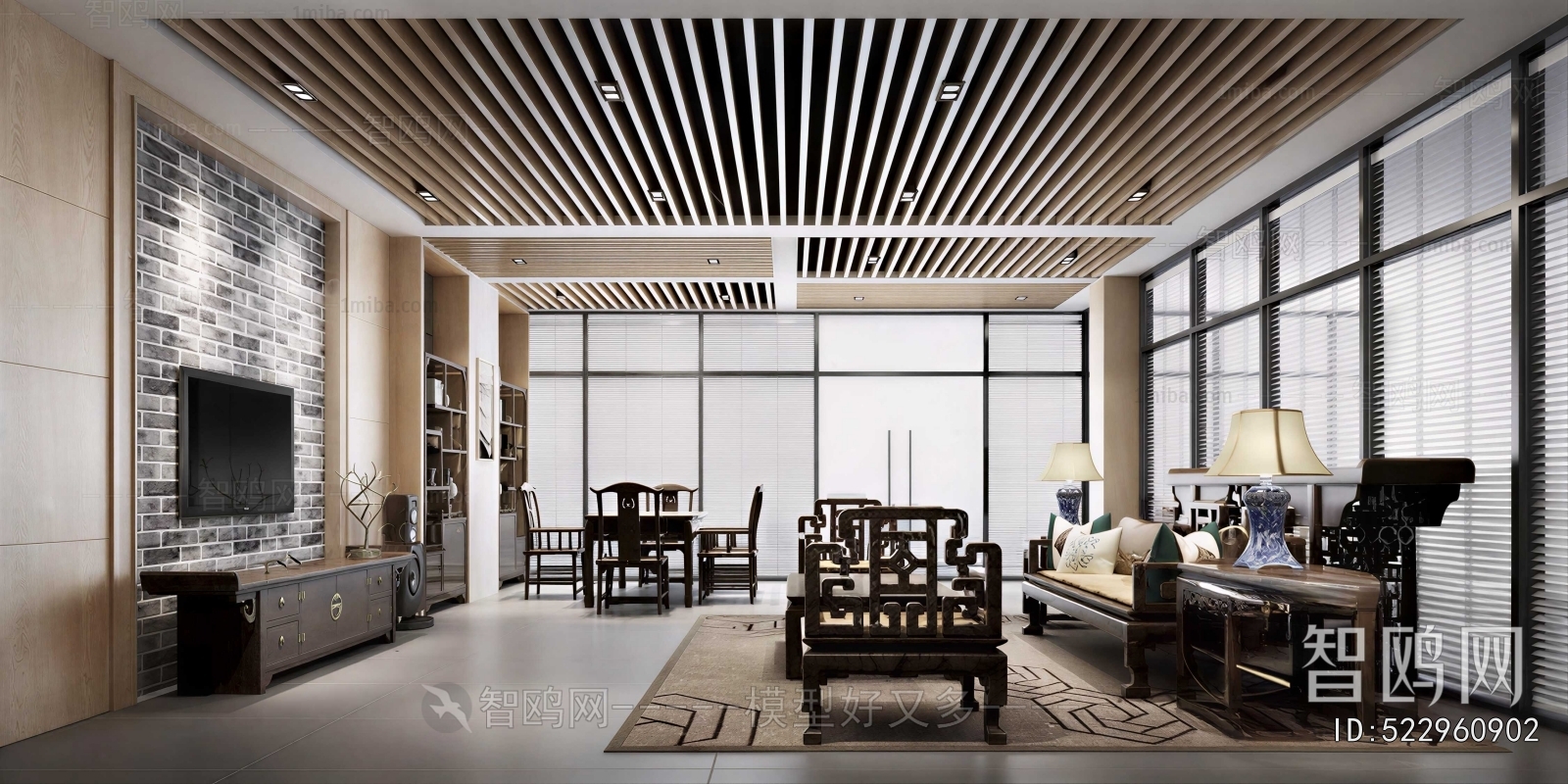 New Chinese Style A Living Room