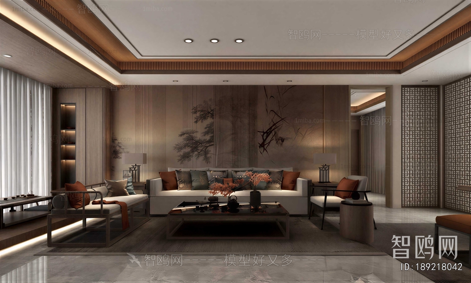 New Chinese Style A Living Room