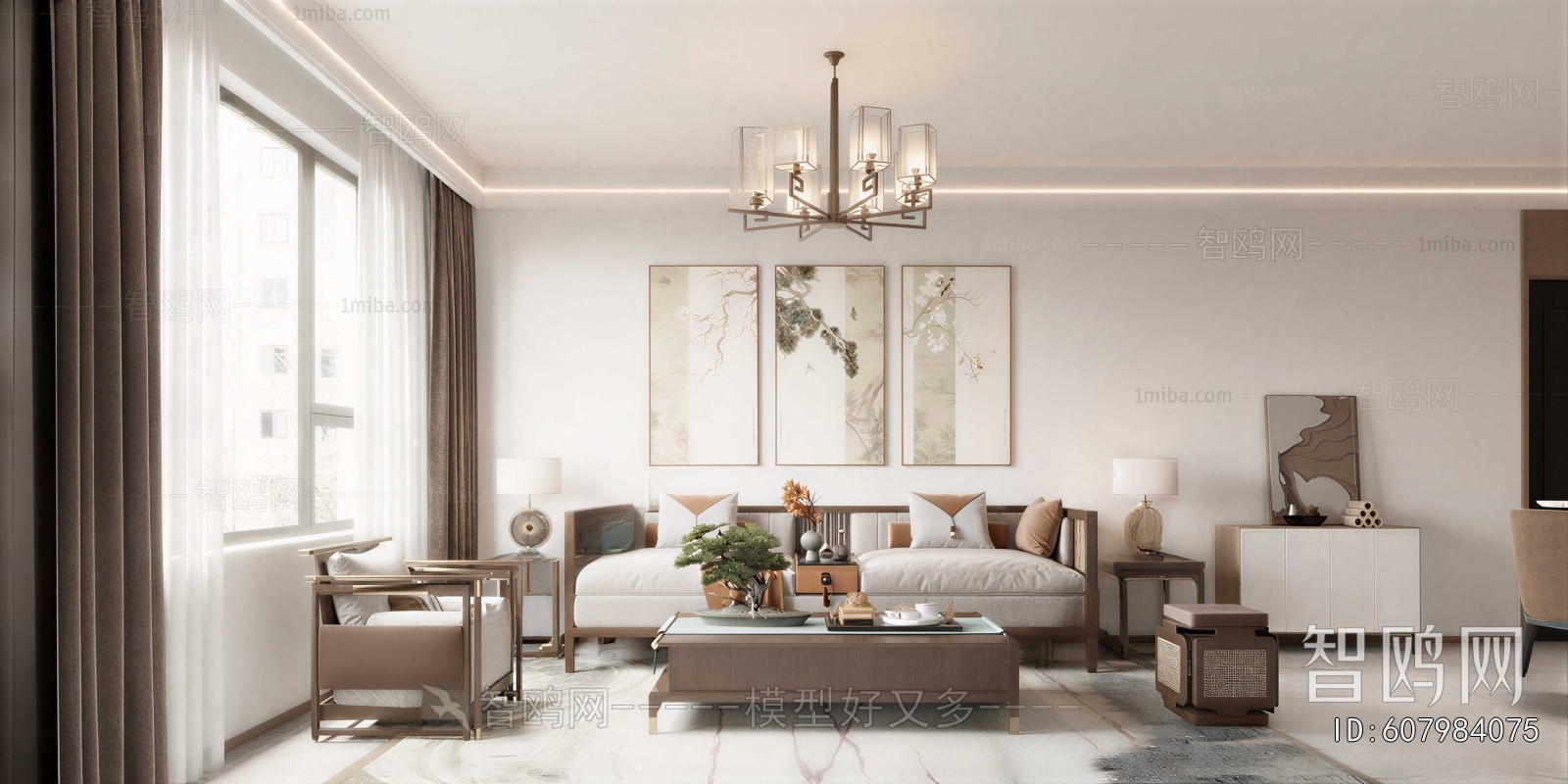 New Chinese Style A Living Room
