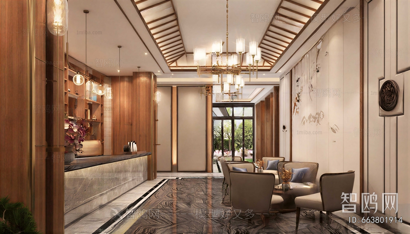 New Chinese Style Office Reception Desk