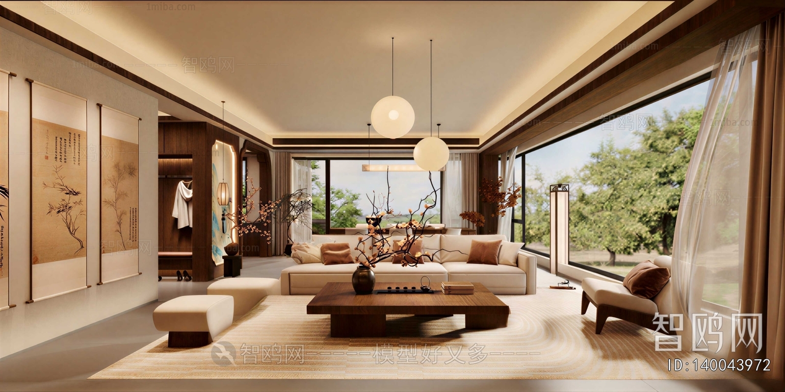 New Chinese Style A Living Room