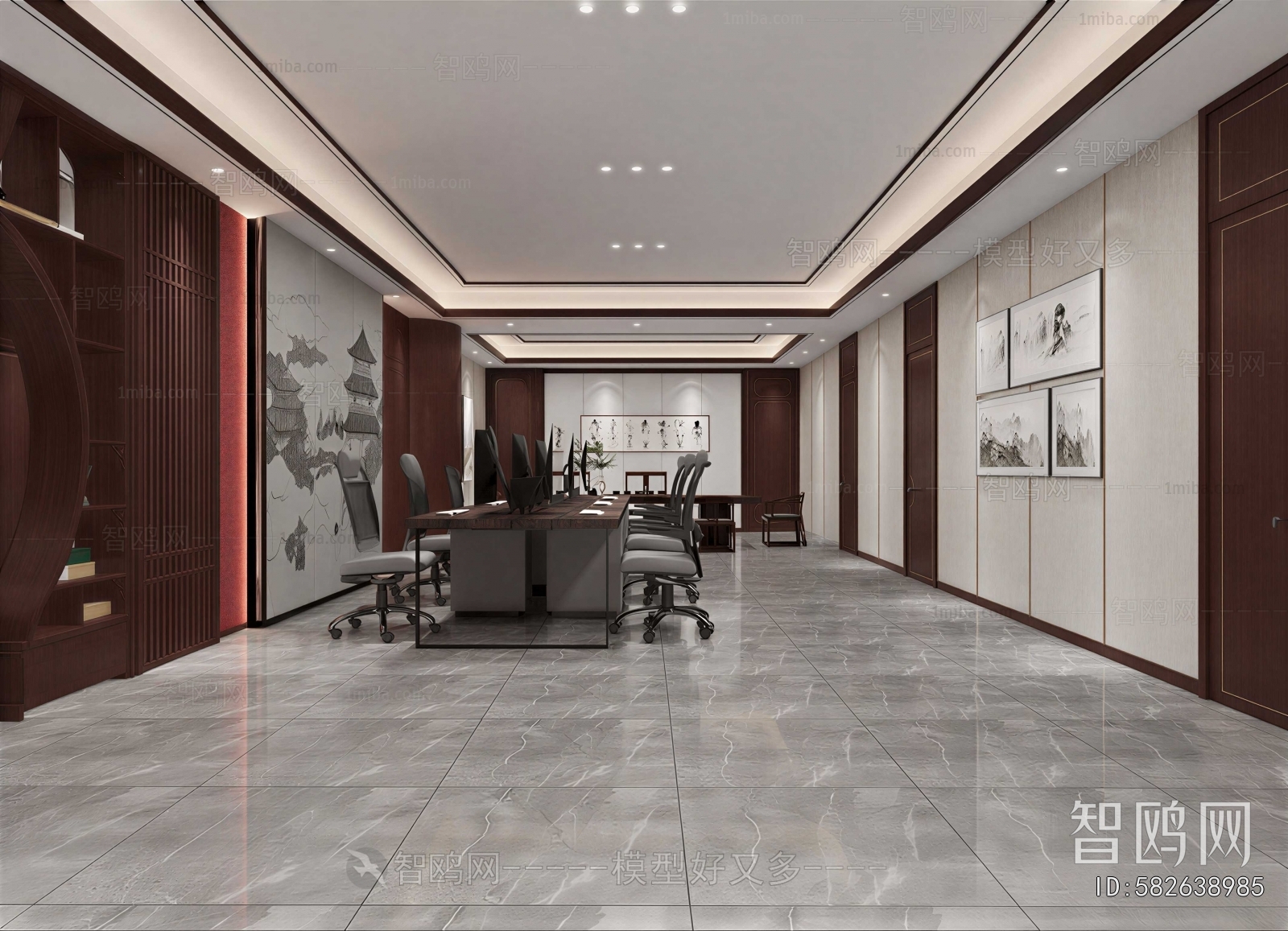 New Chinese Style Staff Area