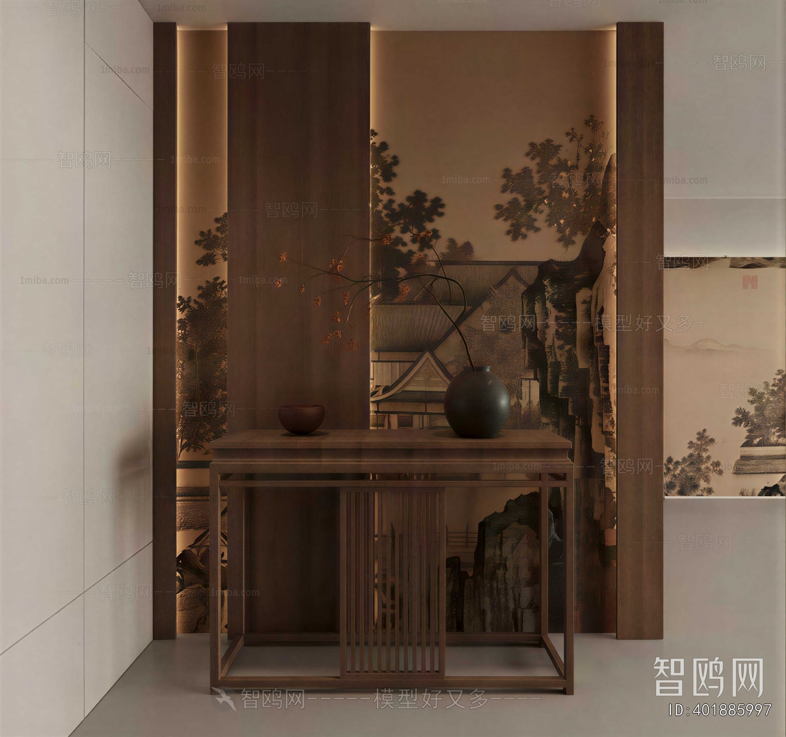 New Chinese Style Entrance Cabinet