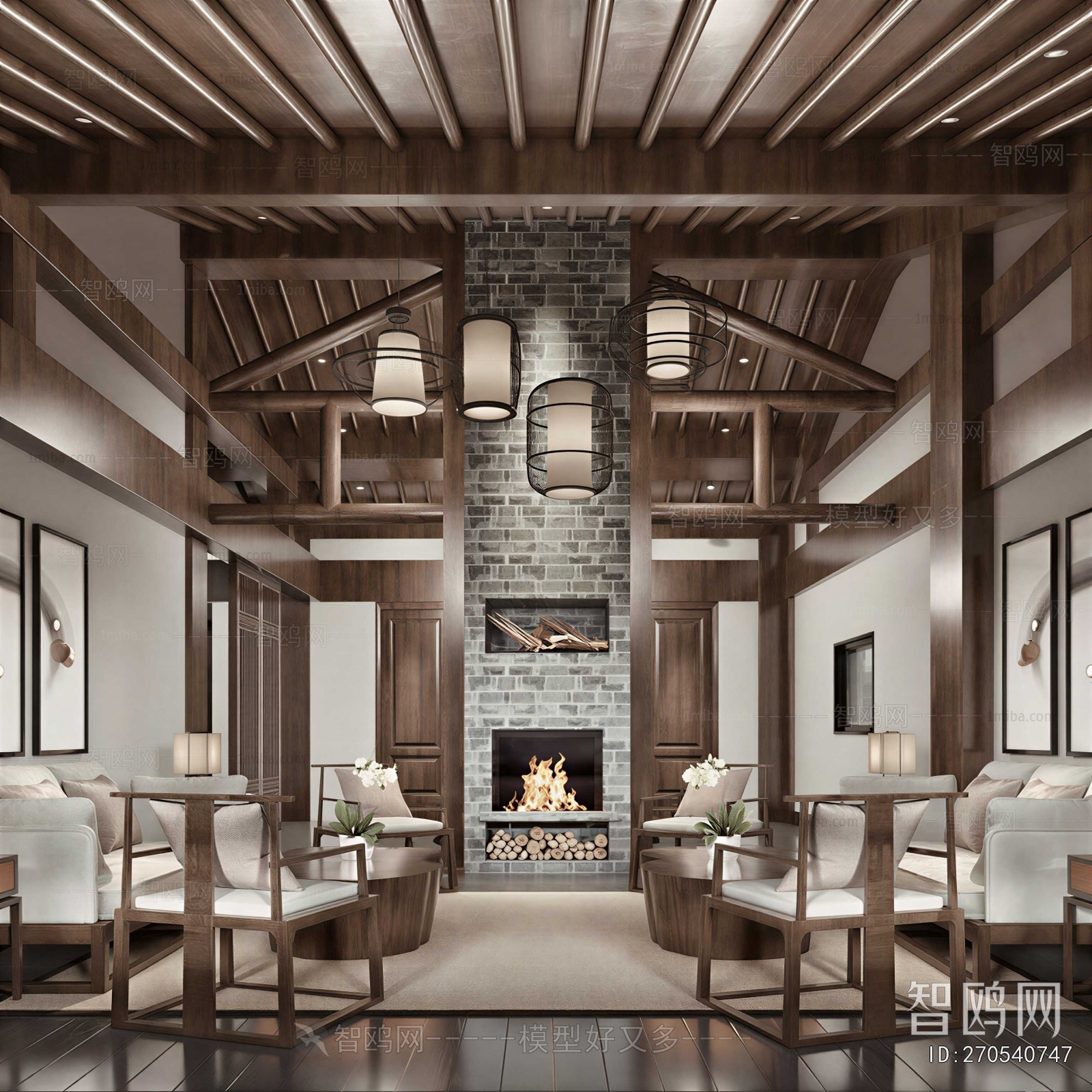 New Chinese Style A Living Room