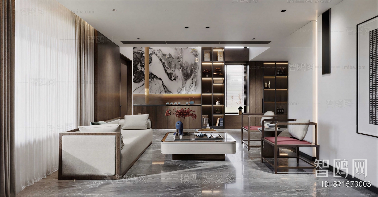 New Chinese Style A Living Room