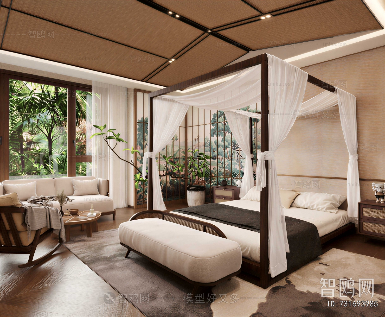 Wabi-sabi Style Guest Room