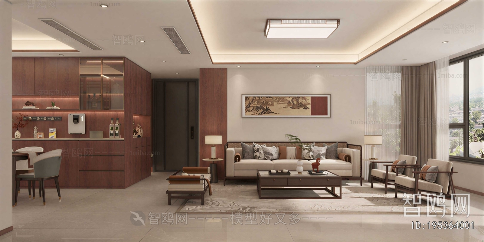 New Chinese Style A Living Room