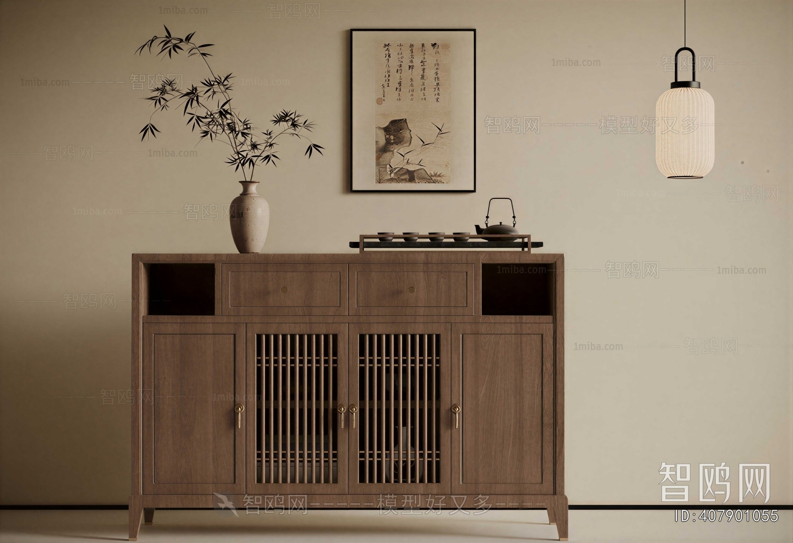 New Chinese Style Side Cabinet