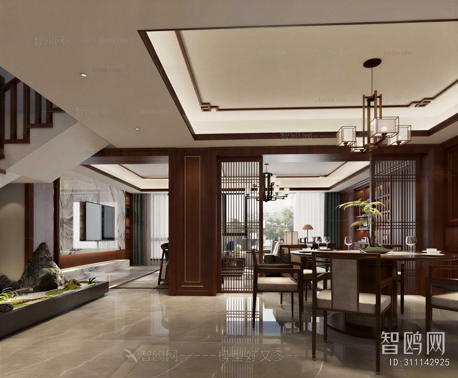New Chinese Style Dining Room