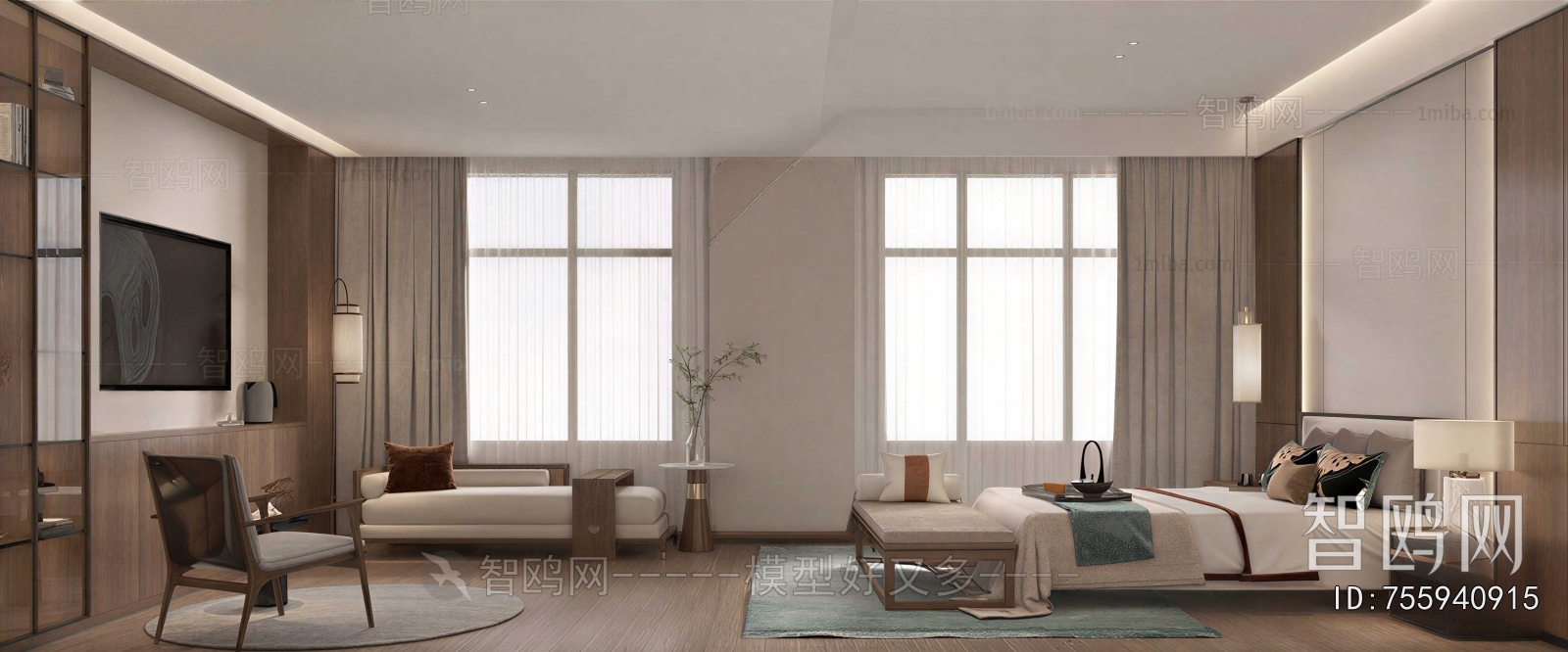New Chinese Style Bedroom