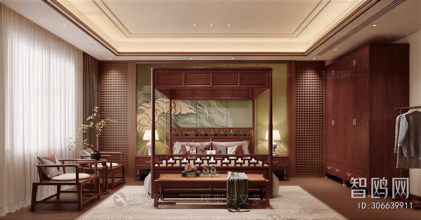 New Chinese Style Bedroom
