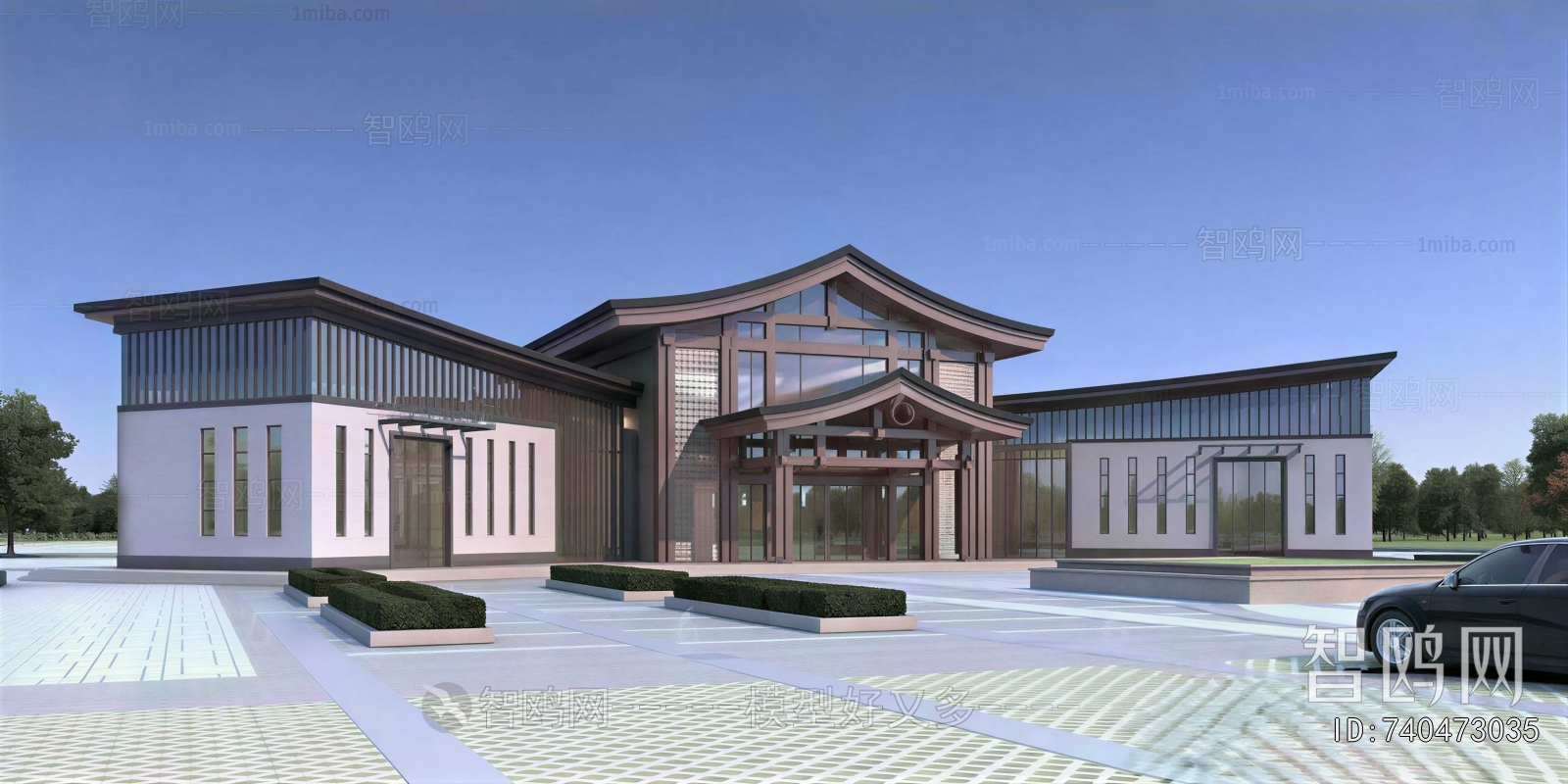 New Chinese Style Appearance Of Commercial Building