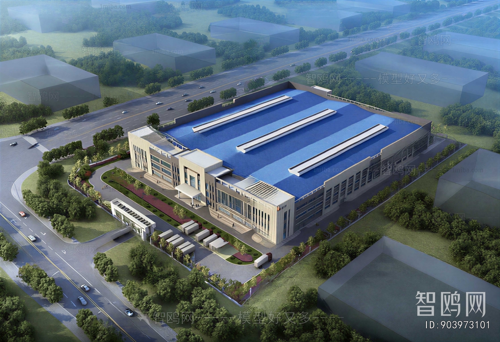 Modern Architectural Bird's-eye View Planning