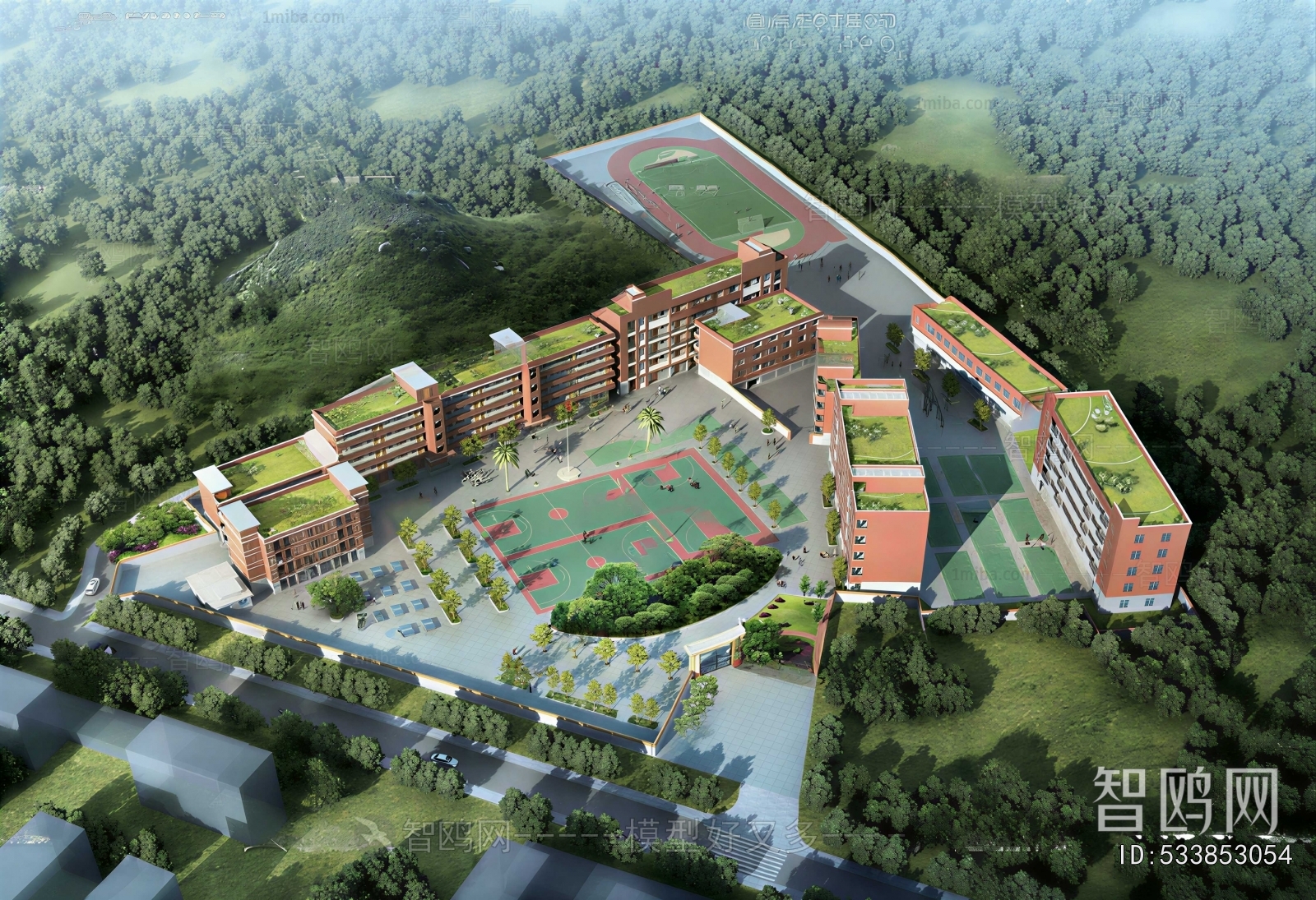Modern Architectural Bird's-eye View Planning