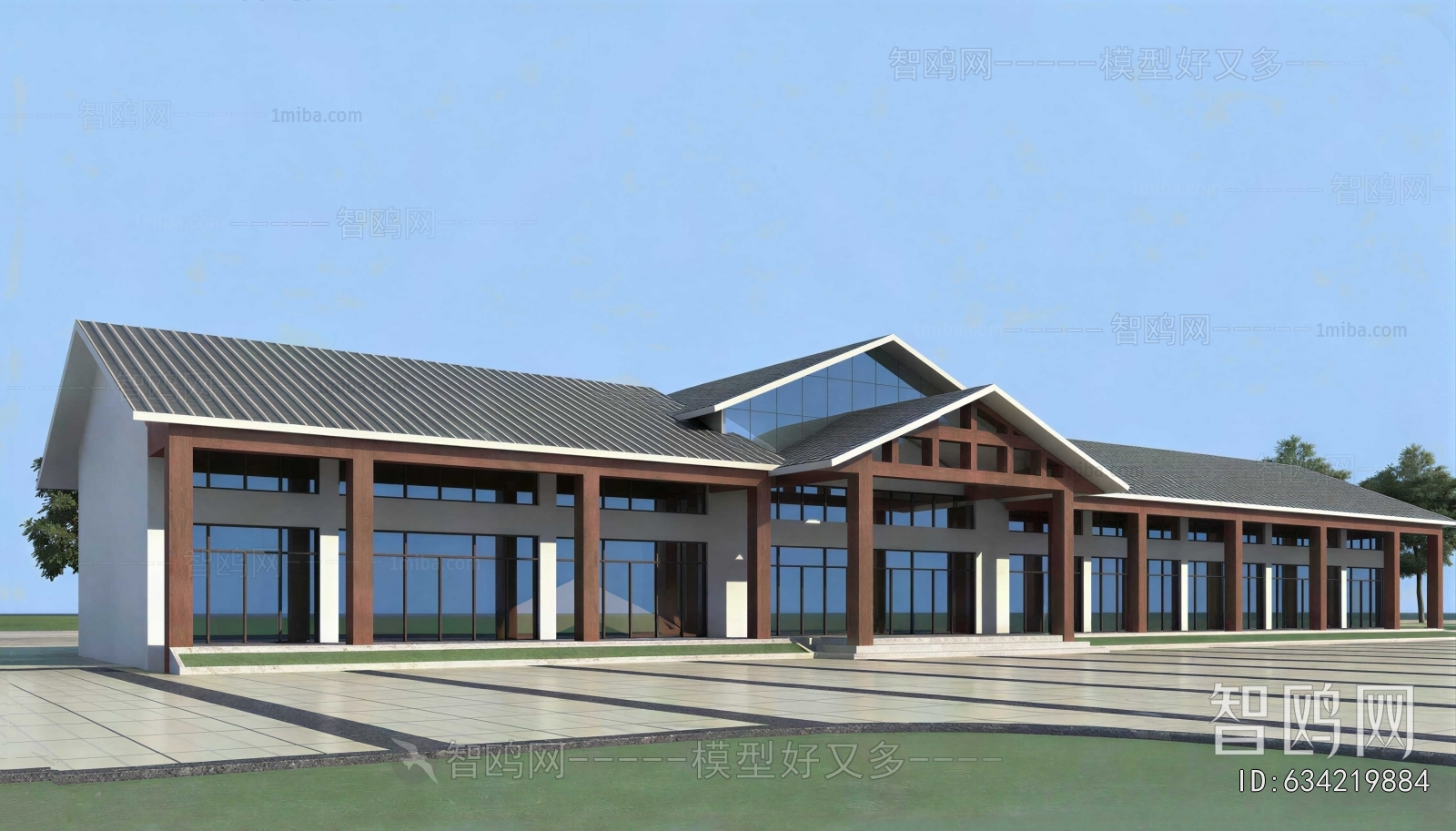 New Chinese Style Appearance Of Commercial Building