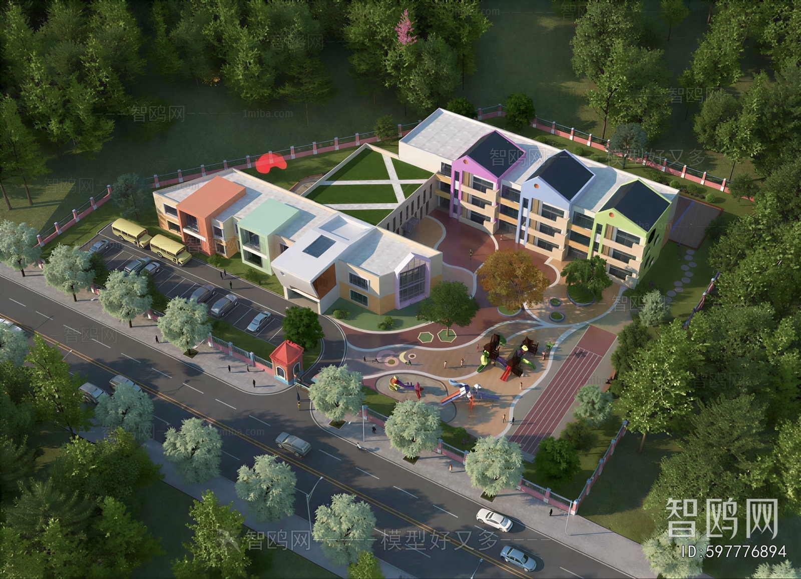Modern Architectural Bird's-eye View Planning