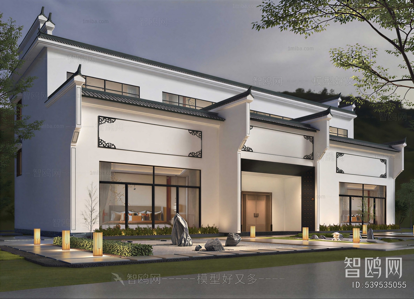 New Chinese Style Appearance Of Commercial Building