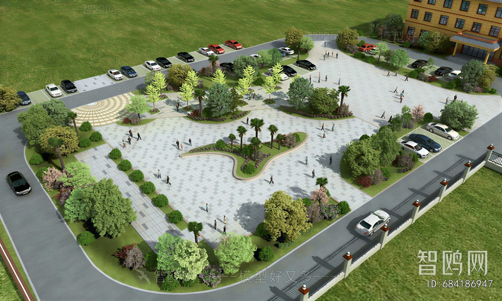 Modern Architectural Bird's-eye View Planning