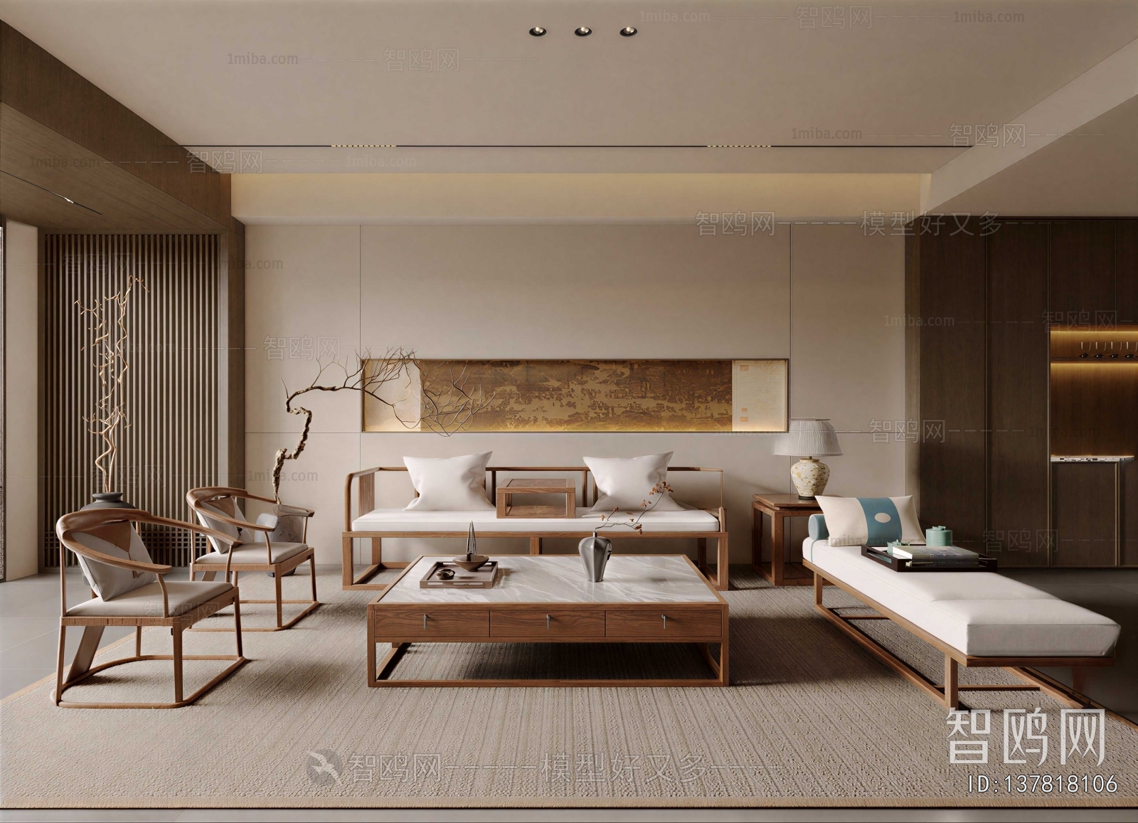 New Chinese Style A Living Room