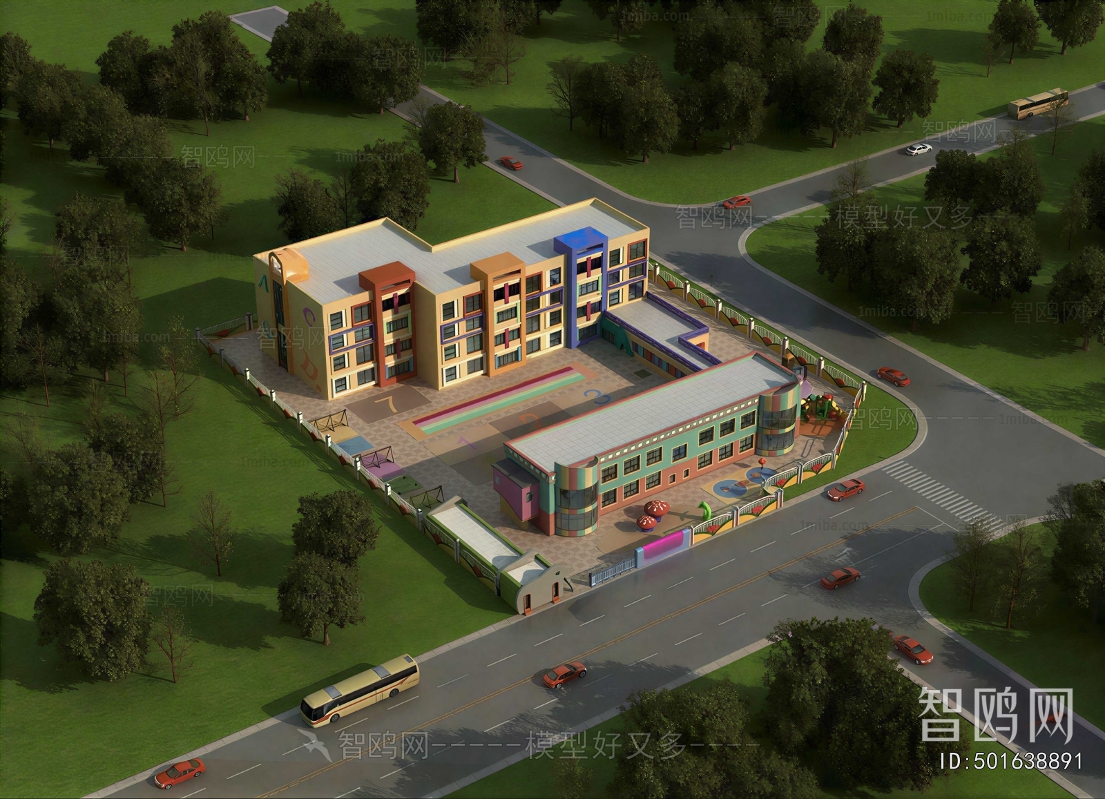 Modern Architectural Bird's-eye View Planning