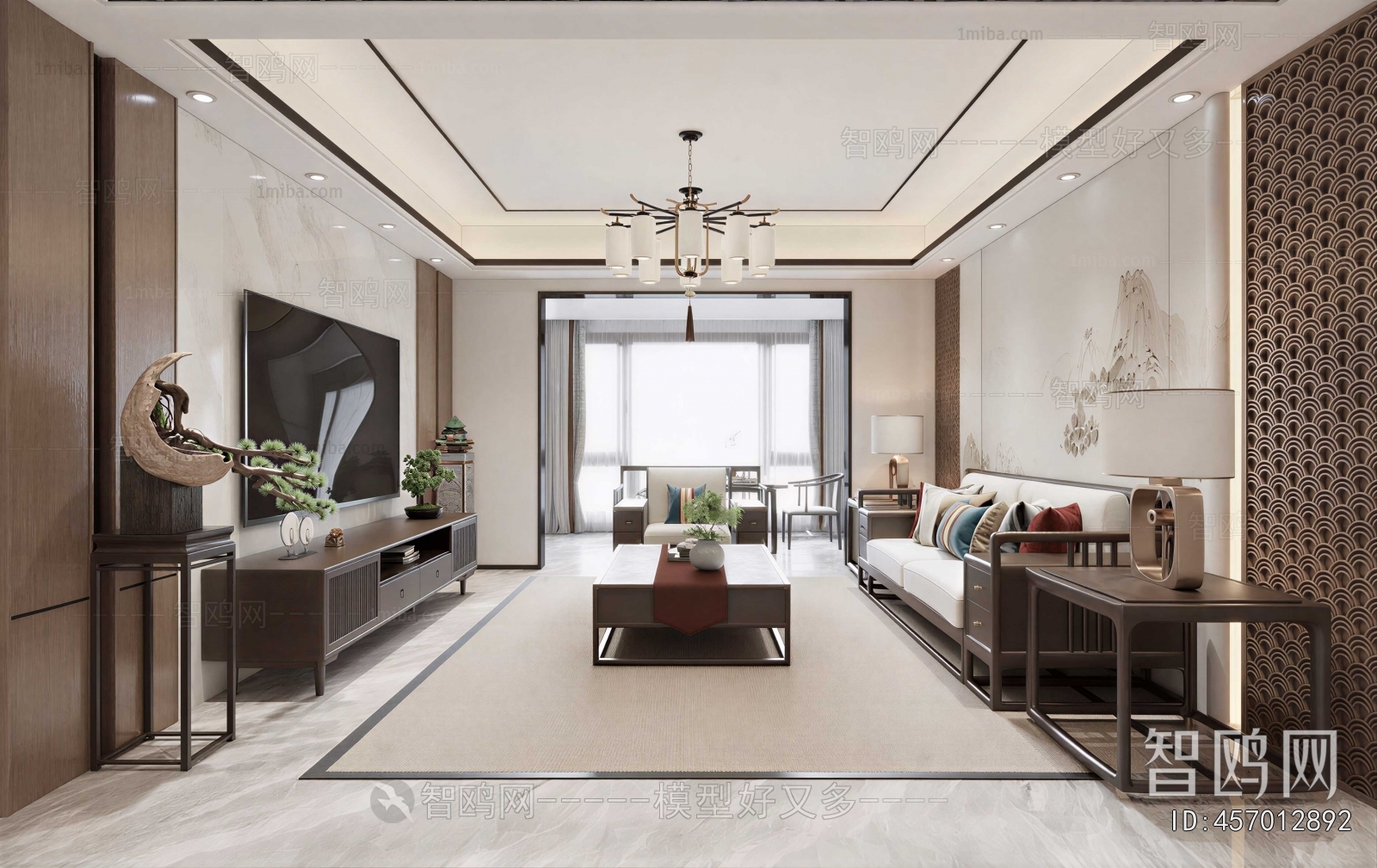New Chinese Style A Living Room