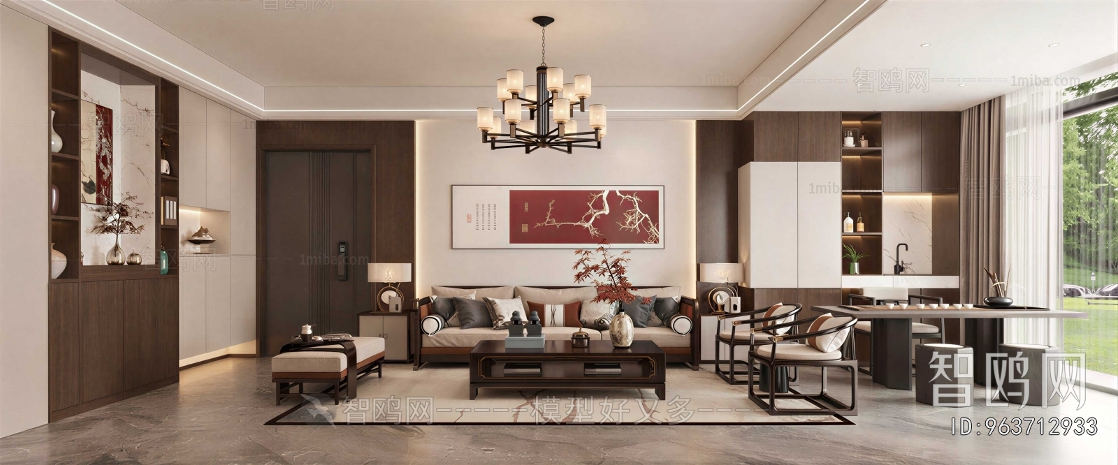 New Chinese Style A Living Room