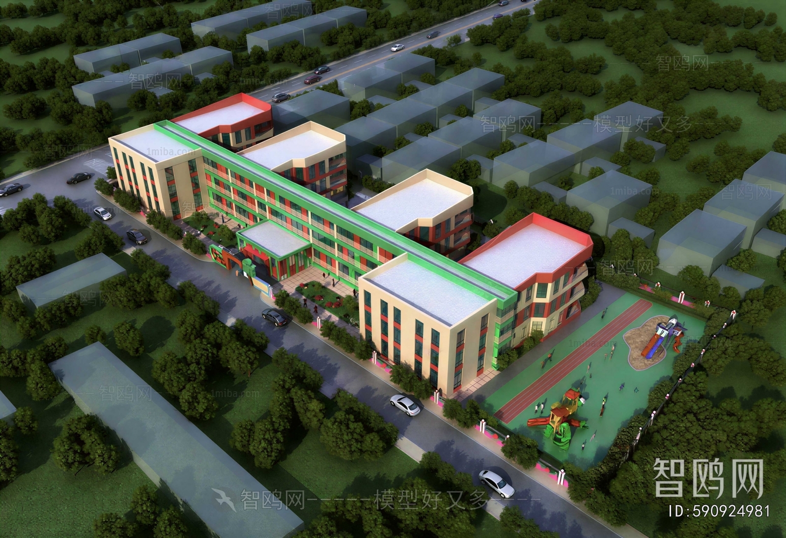 Modern Architectural Bird's-eye View Planning